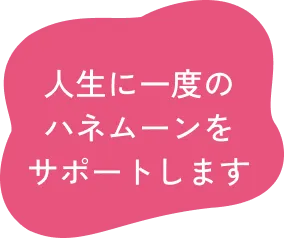 人生に一度のハネムーンをサポートします