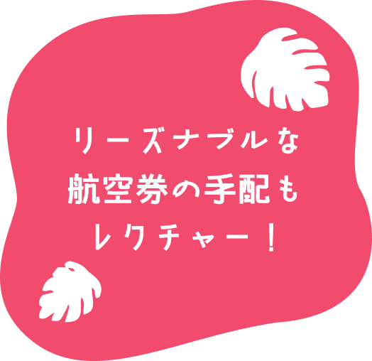 リーズナブルな航空券の手配もレクチャー！