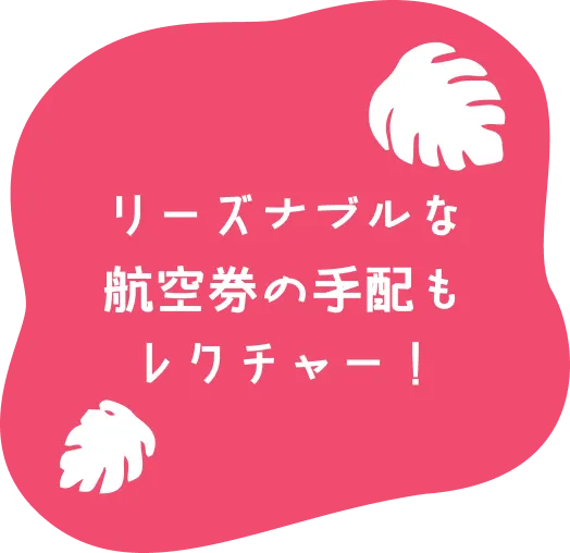 リーズナブルな航空券の手配もレクチャー！